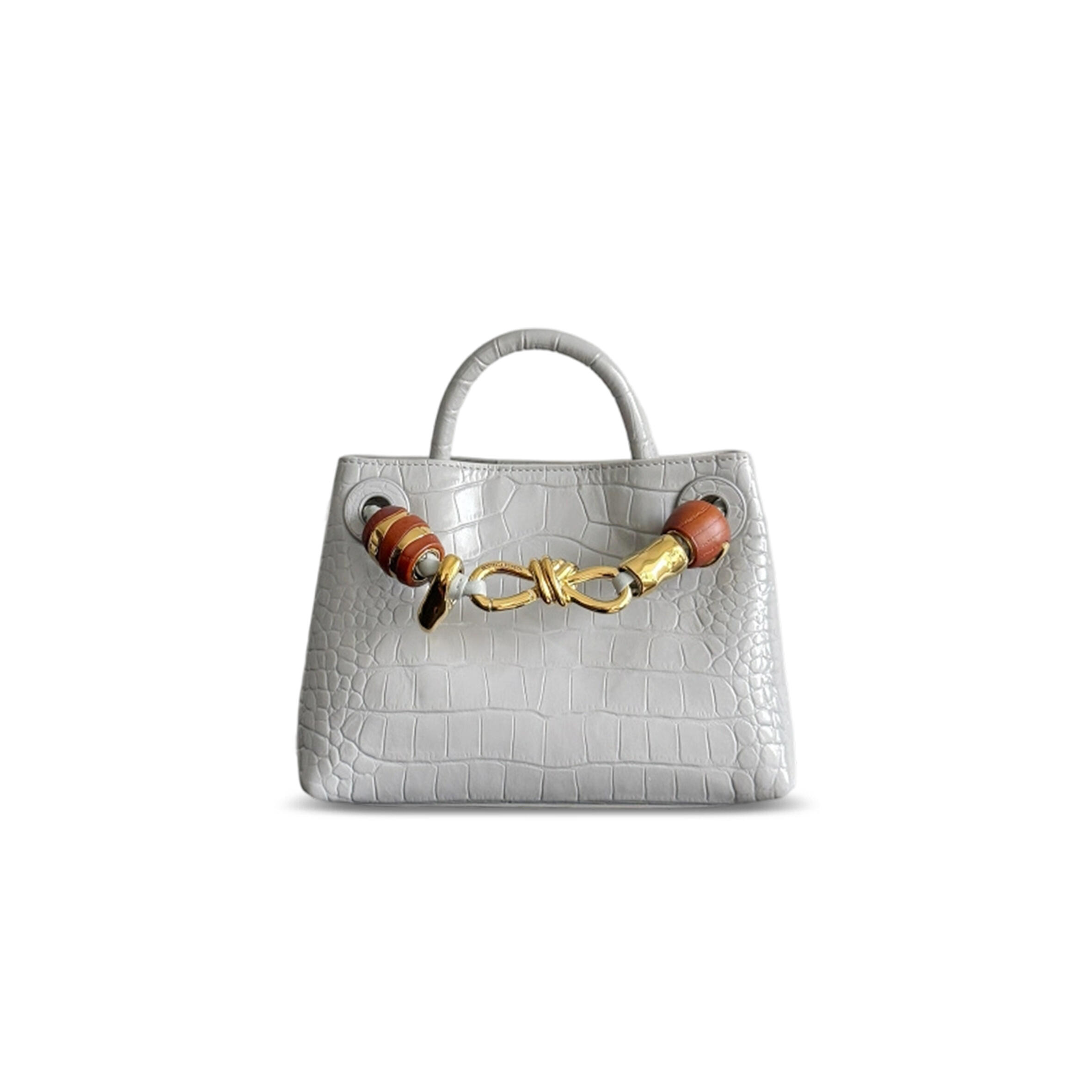 BOTTEGA VENETA MINI ANDIAMO CROCODILE LEATHER 777614 (22*15.5*9cm)